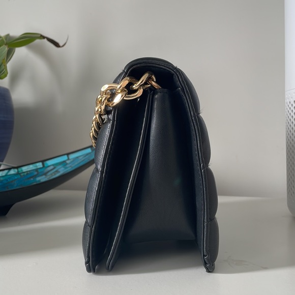 Black Faux Leather Crossbody/Clutch Bag - Picture 4 of 5